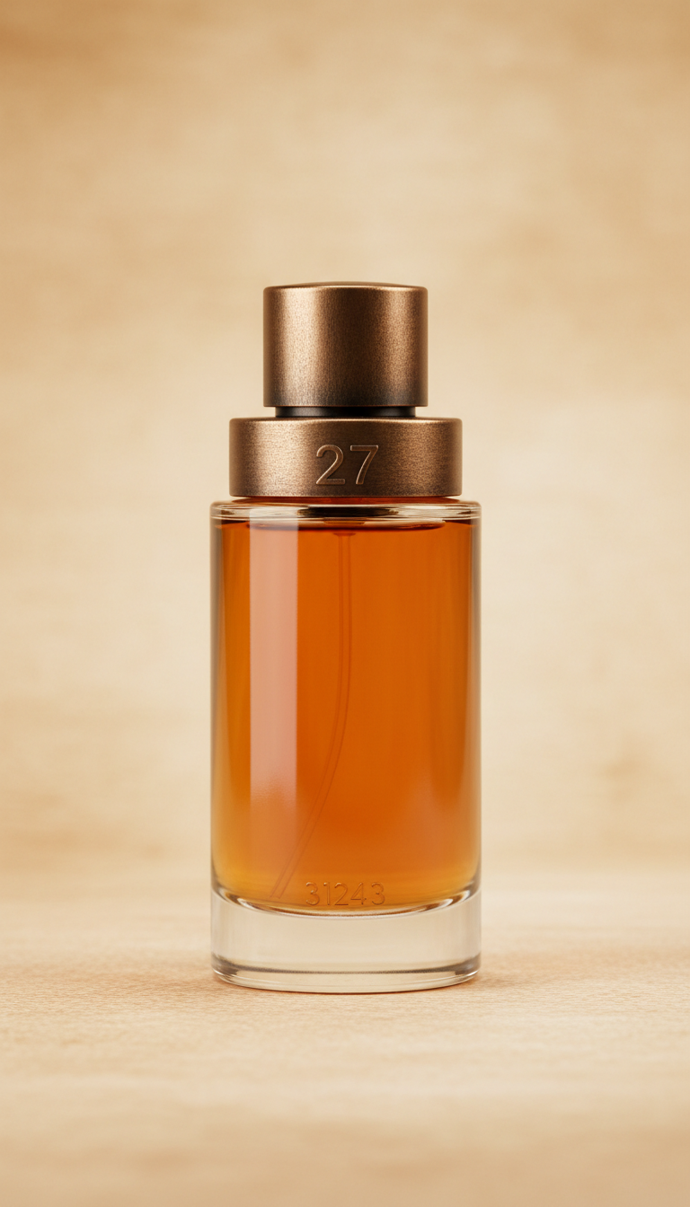 Eau de parfum with intricate glass bottle